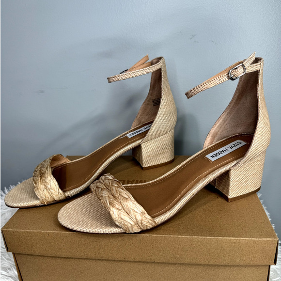 STEVE MADDEN Irenee Rafia Sandals Size 11 NEW - Picture 3 of 6